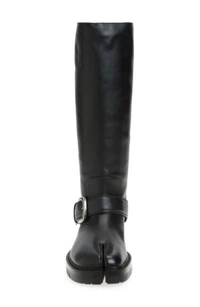 Maison Margiela Knee-high Tabi Boots Featuring Buckle Detail In Black