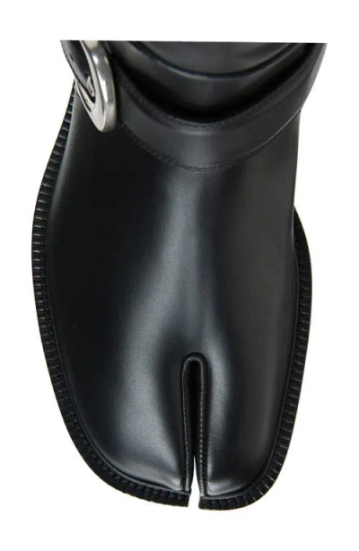 Maison Margiela Knee-high Tabi Boots Featuring Buckle Detail In Black