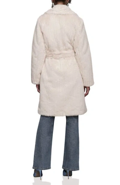 Avec Les Filles Faux Fur Belted Coat In White