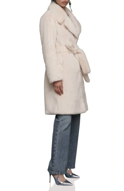 Avec Les Filles Faux Fur Belted Coat In White