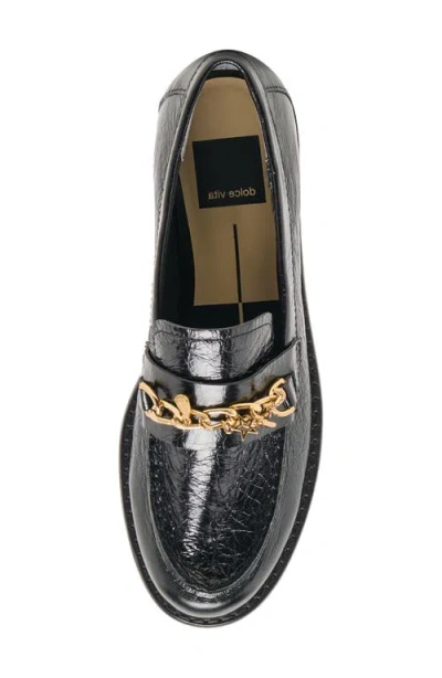 Dolce Vita Waylen Charm Chain Loafers In Black