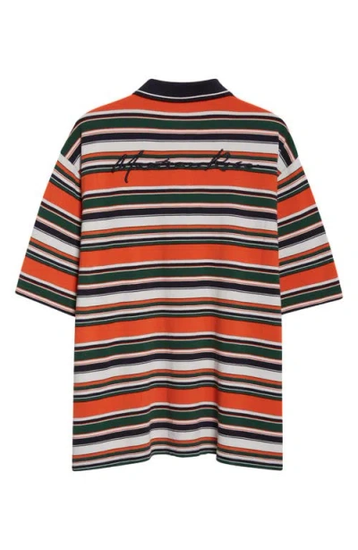 Martine Rose Oversize Stripe Polo In Red