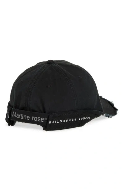 Martine Rose Roll Back Distressed Embroidered Adjustable Baseball Cap In Black