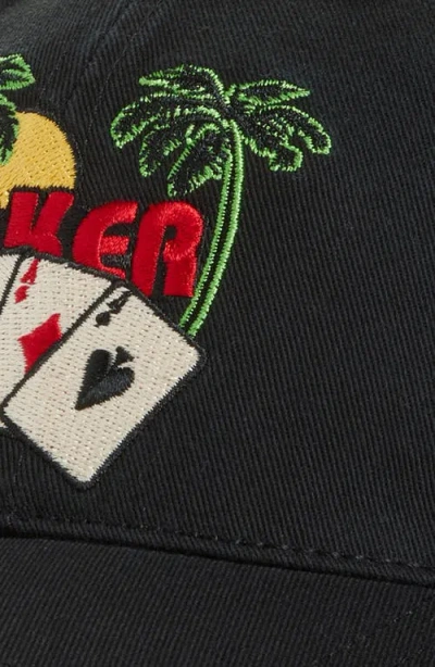 Martine Rose Roll Back Distressed Embroidered Adjustable Baseball Cap In Black