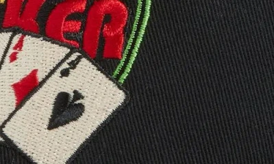 Martine Rose Roll Back Distressed Embroidered Adjustable Baseball Cap In Black