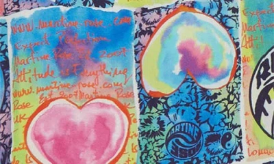 Martine Rose Blue Hearts Boxy Button-up Shirt In Blue