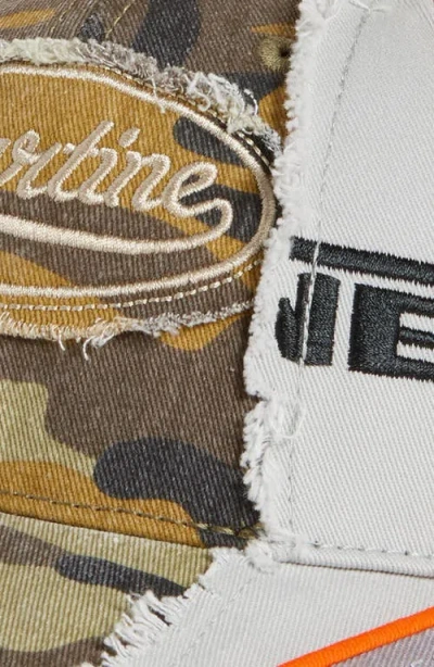 Martine Rose Collage Spliced Adjustable Baseball Cap In Brown