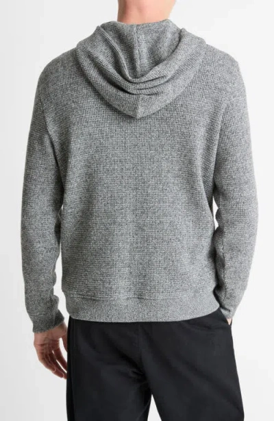 Vince Brushed Waffle Texture Pullover Hoodie In Gray
