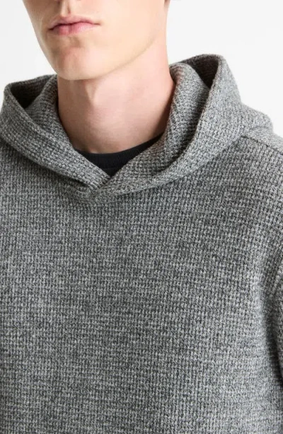 Vince Brushed Waffle Texture Pullover Hoodie In Gray