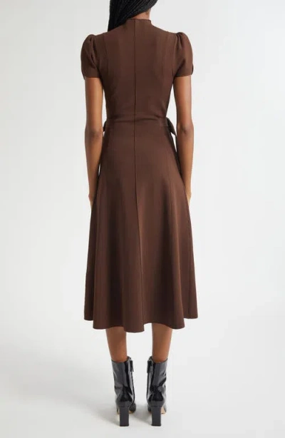 3.1 Phillip Lim Tulip-sleeve Compact Rib Midi Dress In Animal Print