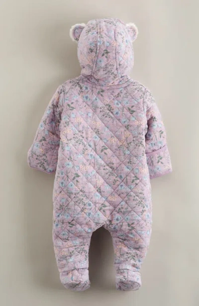 Nordstrom Hooded Quilted Fleece Lined Bunting In Purple