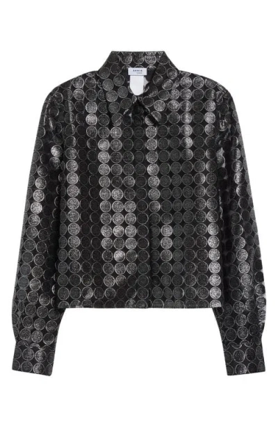 Akris Punto Dot Semisheer Button-up Shirt In Black