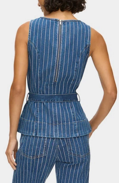 Aligne Trish Dimante Belted Denim Peplum In Multi