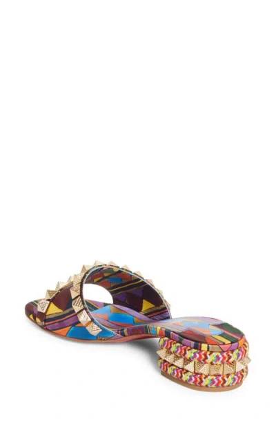 Christian Louboutin Pyramule Slide Sandal In Multi