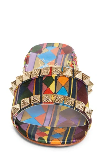 Christian Louboutin Pyramule Slide Sandal In Multi