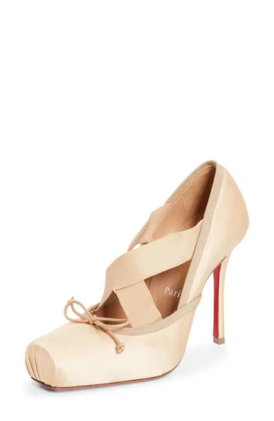 Christian Louboutin 100mm Cassiastic Satin Ballet Pumps In Multi