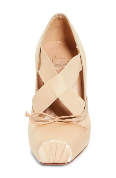 Christian Louboutin 100mm Cassiastic Satin Ballet Pumps In Multi