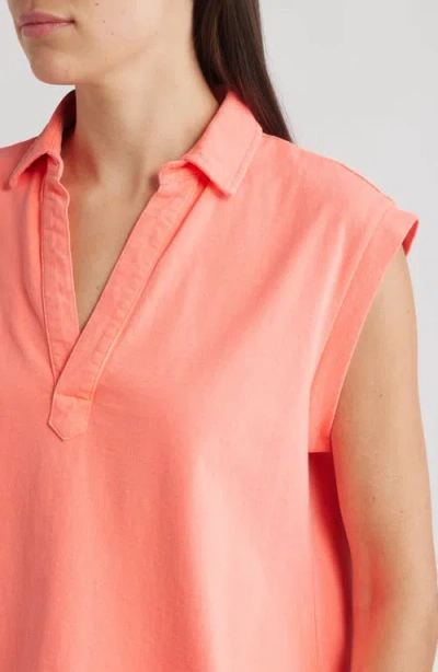 Frank & Eileen Popover Collar Top In Animal Print