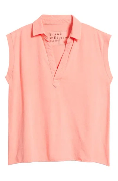 Frank & Eileen Popover Collar Top In Animal Print