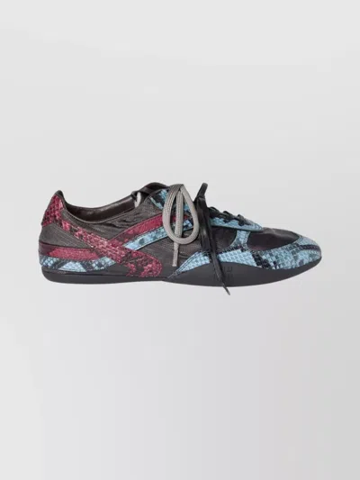 Miu Miu Gymnasium Technical Fabric And Python-print Ayers Leather Sneakers In Multi