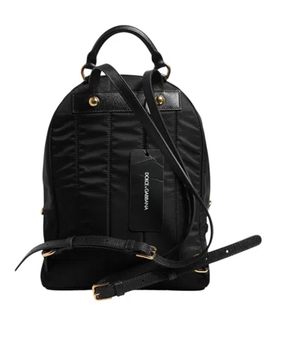 Pre-owned Dolce & Gabbana Black Nylon #dgfamily Vulcano Embellished Backpack Women's Bag ()