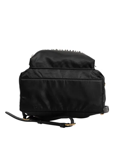 Pre-owned Dolce & Gabbana Black Nylon #dgfamily Vulcano Embellished Backpack Women's Bag ()