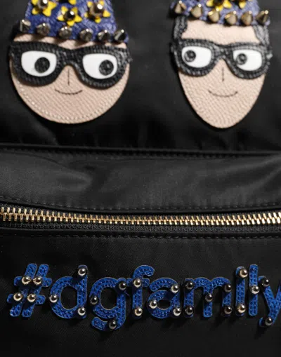 Pre-owned Dolce & Gabbana Black Nylon #dgfamily Vulcano Embellished Backpack Women's Bag ()