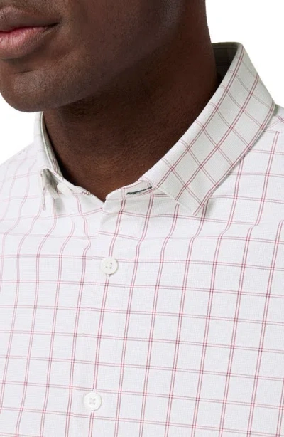 Mizzen + Main Mizzen+main Leeward Trim Fit Plaid Performance Button-up Shirt In Pink