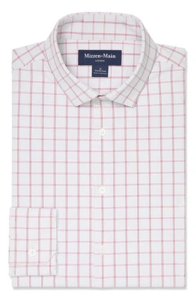 Mizzen + Main Mizzen+main Leeward Trim Fit Plaid Performance Button-up Shirt In Pink