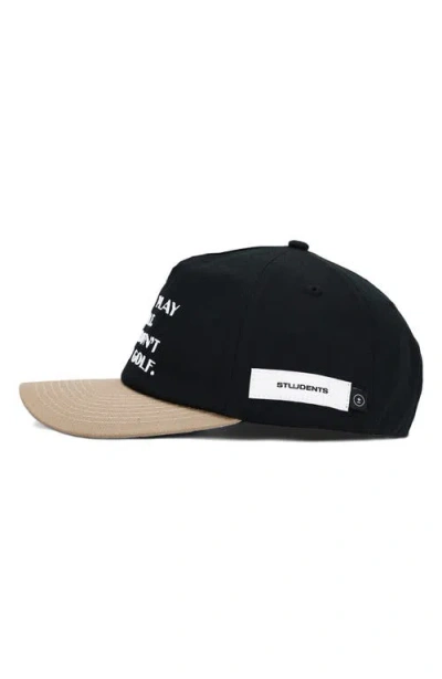 Students Clueless Embroidered Colorblock Cotton Baseball Cap In Black