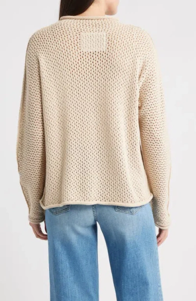 Frank & Eileen Monterey Open Stitch Cotton Sweater In Neutral