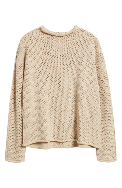 Frank & Eileen Monterey Open Stitch Cotton Sweater In Neutral