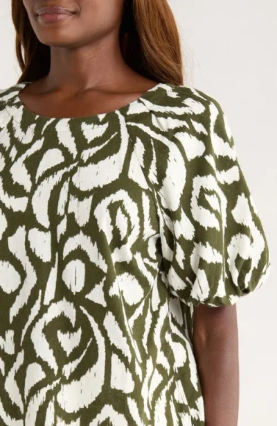 Tommy Bahama Inlet Ikat Print Linen Blend Top In Green