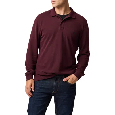 Rodd & Gunn Long Sleeve Sports Fit Gunn Polo In Burgundy