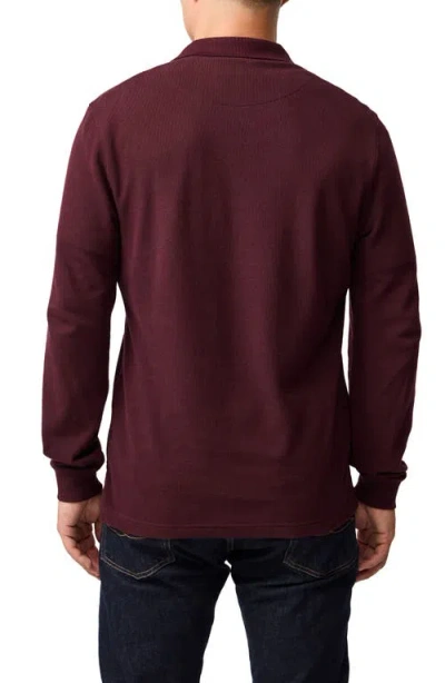 Rodd & Gunn Long Sleeve Sports Fit Gunn Polo In Burgundy