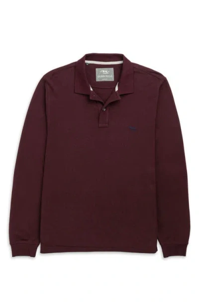 Rodd & Gunn Long Sleeve Sports Fit Gunn Polo In Burgundy
