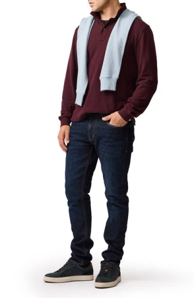 Rodd & Gunn Long Sleeve Sports Fit Gunn Polo In Burgundy