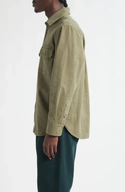 Noah Washed Cotton Canvas Button-up Shirt In Green