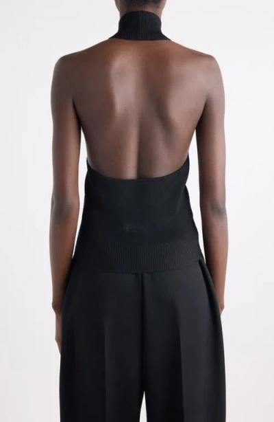 Givenchy Mock-neck Knit Halter Top In Black