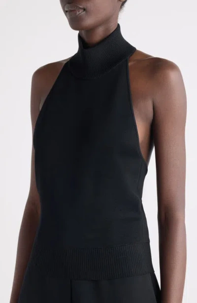 Givenchy Mock-neck Knit Halter Top In Black