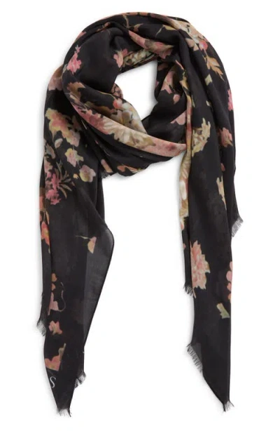 Allsaints Armada Oversize Long Scarf In Black
