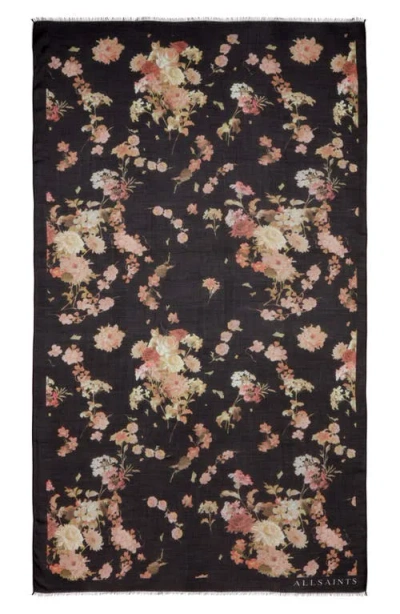 Allsaints Armada Oversize Long Scarf In Black