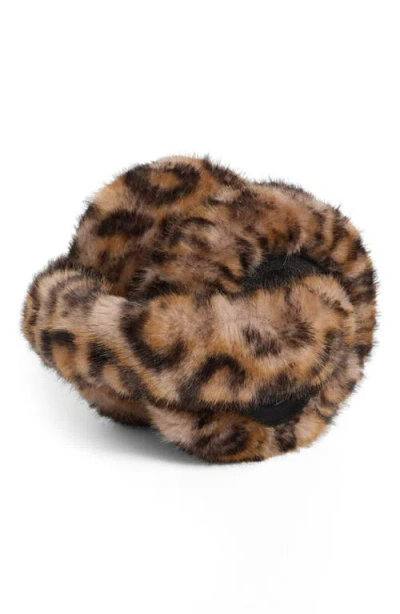 Bp. Leopard Faux Fur Earmuffs In Brown