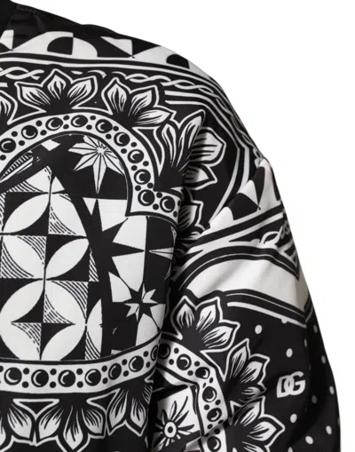 Pre-owned Dolce & Gabbana Black White Bandana Print Bomber Men's Jacket () In Multi