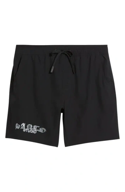 Santo Studio Tempo Tonal Tech Performance Drawstring Shorts In Blue