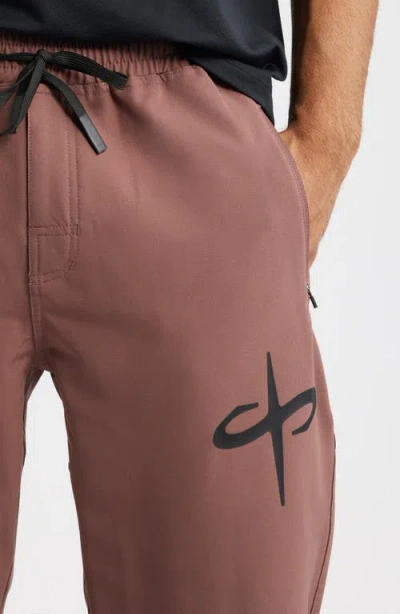 Santo Studio Tempo Ciao Bella Tech Performance Joggers In Brown