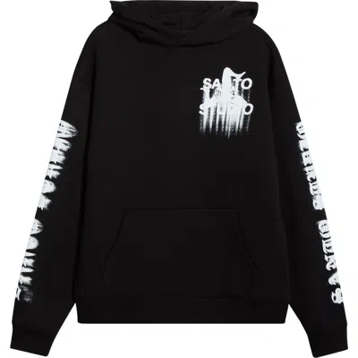 Santo Studio Old English Cotton Hoodie In Black