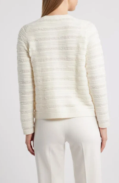 Anne Klein Open Front Cardigan In White
