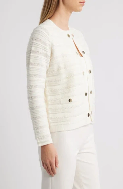 Anne Klein Open Front Cardigan In White