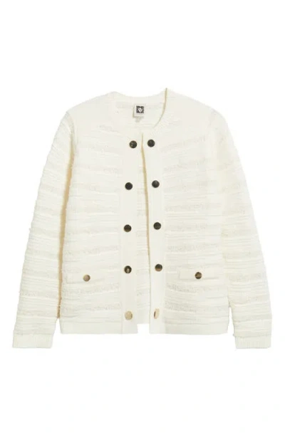 Anne Klein Open Front Cardigan In White